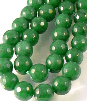 Jade balls facetted 6mm Emerald Cord 64pcs