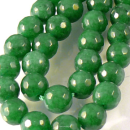 Jade balls facetted 6mm Emerald Cord 64pcs