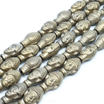 Hematyt Budda Złoty 9x14 mm - sznur - 1,60 zł sztuka