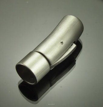 Verschlussdruck 30/10mm Edelstahl 8mm Loch silver matt