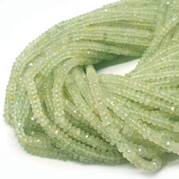 Prehnit Oponka Fasetowana 4x2 mm Sznur 40cm