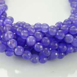 Jade balls faceted 8mm Tanzanite cord 40cm