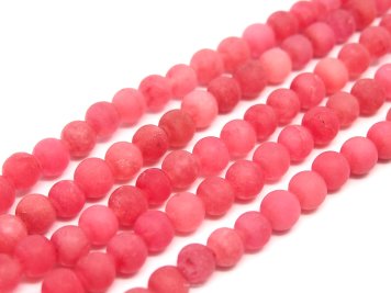 Jade Matt balls 6mm Raspberry Red Rope approx. 40cm