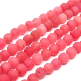 Jade Matt balls 6mm Raspberry Red Rope approx. 40cm