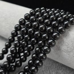 Turmalin Czarny 8 mm Gładki Szerl Skoryl Kulka