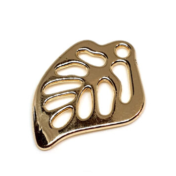 Zawieszka Liść Ornament 23x18mm  Złoto 