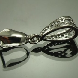 Krawatka do wisiorków z uszkiem 26 mm ciemne srebro