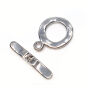 Zapięcie Toggle Stal Ciemne Srebro 15 mm