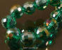 Crystal faceted round beads 8mm Emerald AB Cord 53cm 69pcs