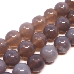 Chalcedon graue Kugel 12mm Kabel 40cm 33 Stones