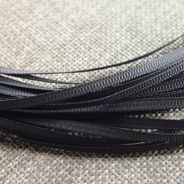 Tasiemka ozdobna płaska 3mm Czarna 65cm