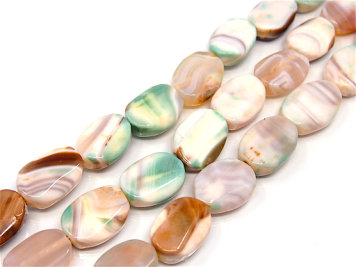 Pastel Green Agate Oval 16/20mm Cord 40cm