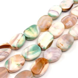 Pastel Green Agate Oval 16/20mm Cord 40cm