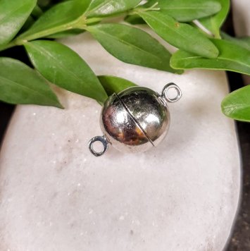 Zapięcie na Magnes Kula 12 mm kolor Srebrny