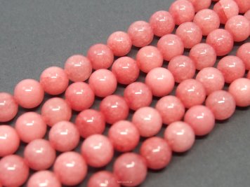 Jade Kugeln facettiert 8mm rosa Schnur 40cm