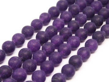 Jade Matt beads 8mm Plum cord 40cm