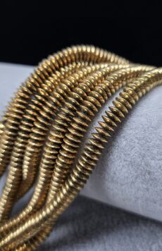 Hematyt Złoty Dysk Rondelle 6x2 mm Sznur 40cm