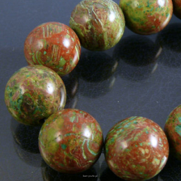 Aquarell Jasper 14mm Kugeln Schnur 40cm