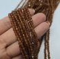 Hessonite Facetted Round balls 2mm Diamond Cut 33cm cord - 2
