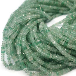 Kwarc Zielony Oponka Fasetowana 4x2 mm Sznur 40cm