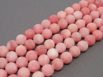 Jade Matt beads 8mm Pink cord 40cm