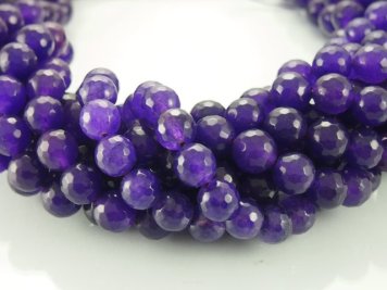 Jade faceted 10mm bullet amethyst Cord 38pcs