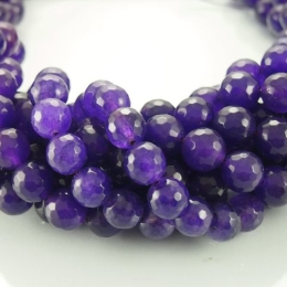 Jade facettierte Kugel 10 mm amethyst Schnur 38pcs