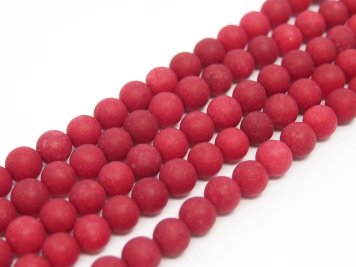 Matt jade balls 6mm Red Rope approx. 40cm