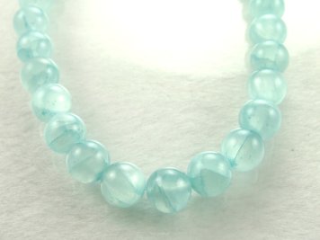 Semitransparent jade beads 12mm Marine cord 40cm