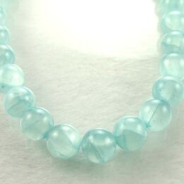 Semitransparent jade beads 12mm Marine cord 40cm