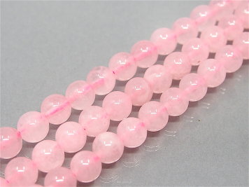 Quartz Pink, 12mm beads, rope 40cm, 33 Ball