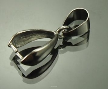 Krawatka do wisiorków z uszkiem 20 mm ciemne srebro