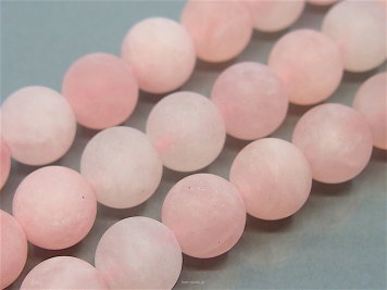 Quartz Pink Bullets Matt 12mm Cord 31pcs