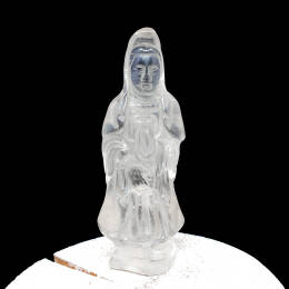 Rzeźba, Bogini Guanyin, Kryształ, ok. 12,5 / 5 / 3,5 cm