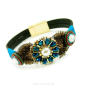 Etno Bracelet Natural Leather 20cm Crystal