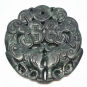 Amulet Medalion Jadeit Rzeźbiony Zielono Czarny Zawieszka 70 mm