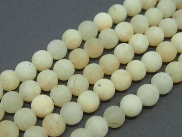 Jade Matt Kugeln 8mm Gelb Schnur 40cm
