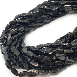 Hematyt Czarny Liść 8mm Sznur 40cm