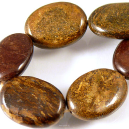 Bronzite Oval 20/15mm Cord 40cm