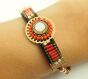 Etno Armband Wachs-Schnur Kristalle 19cm - 2