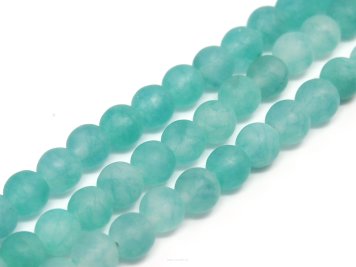 Jade Matt balls 6mm Soft Mint cord approx. 40cm