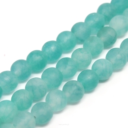 Jade Matt balls 6mm Soft Mint cord approx. 40cm