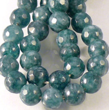 Jade balls facetted 6mm Marine Cord 64pcs