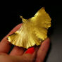 Wisiorek Liść Miłorzębu Naturalny Złoty - Ginko Biloba 7x5 mm - 2
