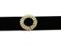 Choker Aksamitny Cyrkonie Koło Czarny  - 2