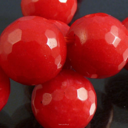 Jade Color Balls 12mm facettierten - Red Schnur 40cm 32pcs