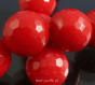 Jade Color Balls 12mm facetted - Red Cord 40cm 32pcs
