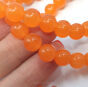 Jadeit Kulka 8 mm Gładki Pomarańczowy Półprzezroczysty - 2