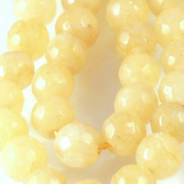 Jade balls facetted 6mm Yellow rope approx. 40cm