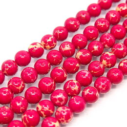 Jasper Emperor balls 6mm raspberry pudding Cord 40cm
